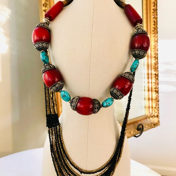 Vintage Southwestern Turquoise Bead Necklace lot - Picture 7 of 13